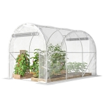 Outsunny Serre tunnel de jardin 6m² serre de jardin tunnel 195x295x195cm cadre acier galvanisé, bâche PE 150g/m² transparent