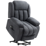 HOMCOM Power Lift Recliner Chair with Vibration Massage, Lift Chair for Elderly with Footrest, Remote, Side Pocket, Dark Grey