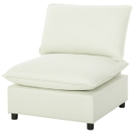 HOMCOM Fauteuil de salon, canapé 1 place moderne sans accoudoirs avec assise large, coussins épais, 146x85x78cm, crème