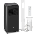 HOMCOM Condizionatore Portatile 950W con 5 Modalità e 3 Velocità, in Plastica ABS e Acciaio, 33x28x70.4 cm, Nero
