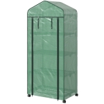 Outsunny Serre de jardin balcon étagère serre 4 niveaux 69L x 50l x 165H cm acier époxy bâche amovible PE haute densité vert