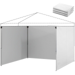 Outsunny Lot de 3 parois latérales pour tonnelle de 3 x 3 m, Panneaux Latéraux pour pavillon, fermeture éclair tissu Oxford blanc