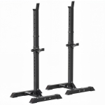 HOMCOM Hantelständer, 2er-Set, bis 150 kg belastbar, höhenverstellbar, Stahl, weiß+schwarz, 52 x 48 x 160 cm