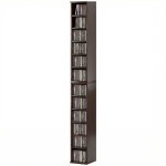 HOMCOM Lot de 2 étagères colonnes armoire de rangement CD-DVD 12 compartiments 21 x 22,5 x 88,5 cm capacité 204 CD marron