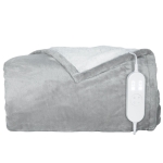 HOMCOM Couverture chauffante, plaid chauffant, 10 niveaux de chauffage, minuterie 10H, lavable en machine, 180x130cm, gris