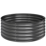 Outsunny Hochbeet, Verzinkter Pflanzkübel mit Sicherheitsrand, Pflanzbox mit offenem Boden, 120 x 120 x 43 cm, Dunkelgrau