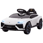 AIYAPLAY Voiture électrique enfant véhicule électrique Lamborghini 12V télécommande 2,4G et 2 moteurs vitesse max. 4 km/h blanc