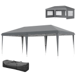 Outsunny Tonnelle pop-up pliante - tente de réception - 3 x 6 m 3 cotés démontables gris