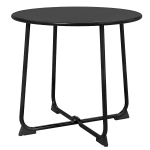 Outsunny Table basse extérieure pour 2 personnes, table de jardin ronde base en X avec structure en métal, Ø 50 x 45,5 cm, noir
