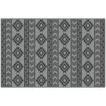 Outsunny Outdoor-Teppich, wasserdicht, doppelseitiges Design, hochwertige Kunststofffaser, schwarz+grau, 182 x 274cm
