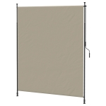 Outsunny Toldo Vertical Exterior 200x305 cm Pantalla de Privacidad Enrollable Ajustable con Manivela Protección UV 40+ Arena
