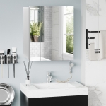 kleankin Armoire murale de salle de bain avec 3 portes miroir et étagères réglables en MDF Blanc dim. 70L x 15l x 60H cm