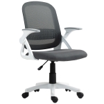 HOMCOM Chaise bureau ergonomique, fauteuil de bureau en maille avec accoudoirs relevables, hauteur réglable, gris
