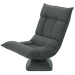 HOMCOM Chaise de sol pivotante à 360°, fauteuil pliable en velours avec dossier réglable 5 positions, 70x62x95cm, gris foncé