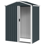 Outsunny Abri de jardin en métal 1,2 m², cabane jardin extérieure, porte coulissante verrouillable et gants, 136x87x179cm, gris