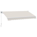 Outsunny Store banne manuel rétractable 200 x 250 cm store exterieur terrasse avec manivelle, imperméable et anti-UV, crème