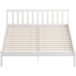 HOMCOM Cadre de lit en bois massif 160x200cm lit simple avec tête de lit et sommier à lattes solide pour enfants adultes