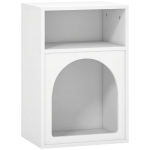 HOMCOM Bedside Table with 2 Open Compartments - White