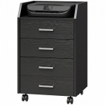 Vinsetto Caisson de bureau rangement sur roulettes 4 tiroirs coulissants en bois  40 x 36 x 65 cm noir