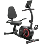 SPORTNOW Vélo couché pour la maison avec 8 niveaux de résistance réglables Frein magnétique APP Capteur de pouls Écran LCD Sangles de pied