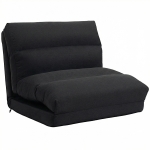HOMCOM Fotoliu de podea canapea relax fotoliu convertibil în pat înclinabil 90° à 180° material - 70 x 72 x 56 cm - negru