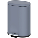HOMCOM Poubelle cuisine 6L, poubelle à pédale en métal avec seau intérieur, couvercle à fermeture douce, 24,5x21,5x29,5cm, gris
