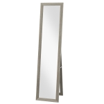 HOMCOM Miroir sur pied mural ou à poser rectangulaire avec cadre en bois pour salon chambre à coucher 37 x 155 cm gris