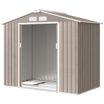 Outsunny Abri de Jardin 2,77 m² - Remise pour Outils avec Fondation - cabanon Porte verrouillable - tôle d'acier marron clair