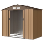 Outsunny Abri de jardin 2,5 m² - remise pour outils avec kit de fondation - cabanon porte verrouillable - tôle d'acier kaki