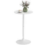 HOMCOM Table de bar ronde table de bistro mange-debout table de cuisine style contemporain plateau peint et cadre en acier