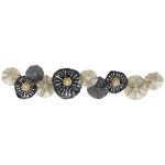 HOMCOM Wandbild, Wandschmuck mit Metallrahmen, moderner Stil, Schwarz+Gold