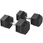HOMCOM Lot de 2 Haltères Courtes Poids 30 kg, Haltère Hexagonale Entraînement Musculaire & Haltérophilie, Noir