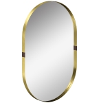 HOMCOM Wall Mirror, Bathroom Mirror with Elevated Aluminium Alloy Frame, 60 x 90 cm, Gold Tone