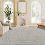 HOMCOM Tapis salon 160 x 120 cm, tapis à poils épais géométrique, moelleux et antidérapant, gris