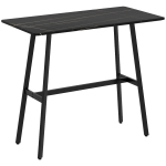 HOMCOM, Masă de bar, Usor de Asamblat, MDF, oțel, 118x58x98cm, Negru