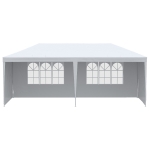Outsunny Tonnelle de jardin, tente de réception avec Fenêtres et parois latérales amovibles, pour fêtes et mariages, 6 x 3 m blanc