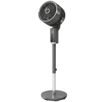 HOMCOM Staande ventilator luchtcirculator ventilator met 8 snelheidsstanden LED-display afstandsbediening timer 90° oscillatie Grijs