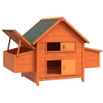 PawHut Pollaio per Galline da Esterno Grande in Legno di Abete 160x98.5x107cm, Casetta per 6 Galline Ovaiole con 2 Nidi Laterale, Tetto Impermeabile in Bitume e Vassoio Estraibile, Rosso Vino
