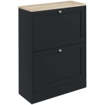 HOMCOM Dulap pentru pantofi 12 perechi, Mobilier de intrare cu 2 sertare rabatabile și polițe reglabile, 60 x 23,5 x 80cm, Negru