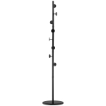 HOMCOM Appendiabiti da Terra con 8 Ganci, Struttura in Acciaio con Base in Marmo, 35x35x170cm, Nero