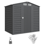 Outsunny Caseta de Jardín Exterior 190x131x188 cm Cobertizo Metálico con 2 Ventilaciones y Puerta para Herramientas Gris
