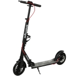 SPORTNOW Monopattino in Alluminio Altezza Regolabile con Ruote PU 20 cm, Cuscinetti ABEC-7 e Doppio Sistema Frenante, 91x39x100 cm, Nero