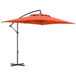 Outsunny 3(m) Cantilever Overhanging Parasol, with Cross Base - Orange