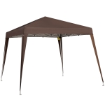 Outsunny Carpa Plegable 3x3 m Pop-up Cenador de Jardín Altura Ajustable con Bolsa de Transporte Anti-UV Impermeable Café