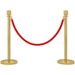 HOMCOM Juego de 2 Postes Separadores de Acero Inoxidable con Cuerda de Terciopelo Roja de 1,5 m y Base Rellenable Dorado