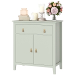 HOMCOM Buffet salon, meuble de rangement avec tiroir, double porte, étagère réglable, 80 x 40 x 90 cm, vert clair