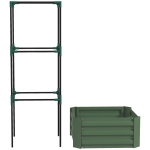Outsunny Jardinera Exterior Grande con Enrejado y Fondo Abierto para Plantas Trepadoras 61x61x140 cm Verde