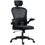 Vinsetto Silla de Oficina de Malla Silla de Escritorio Respaldo Alto Reposacabezas Ajustable Soporte Lumbar 4D 62x64x120 cm Negro