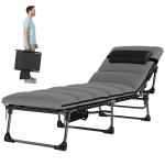 Outsunny Chaise longue jardin extérieur, Bain de soleil Pliable, dossier inclinable sur 5 positions, 200 x 57 x 38 cm, gris Foncé