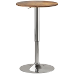 HOMCOM Tavolo Alto da Bar con Altezza Regolabile e Piano Girevole 360°, 60x60x93 cm, Marrone